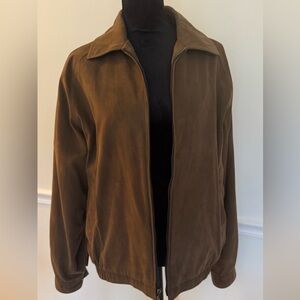 Claiborne Brown Sueded Jacket — Suede Finish Outerwear